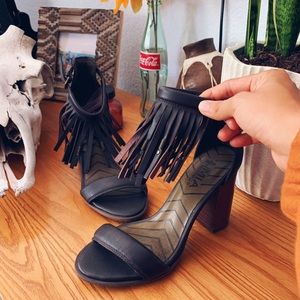 M.I.A. Leather Fringe Heels
